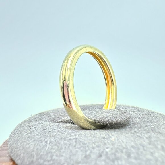 VTG Gold Over Sterling Silver 925 Half Round Wedding Band 3mm Ring Size 7 - Picture 5 of 12